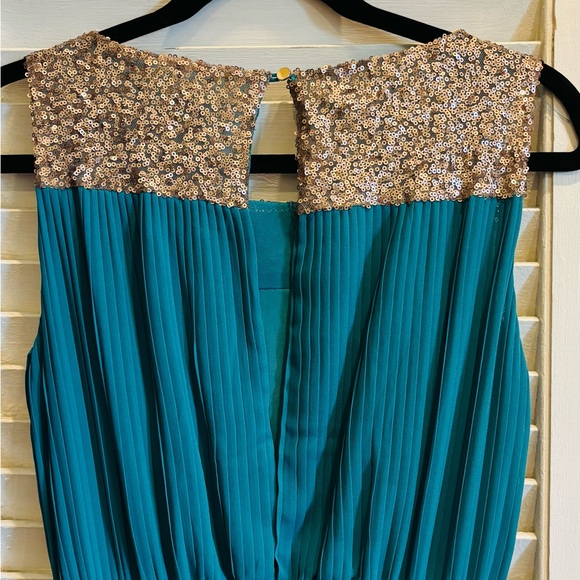 Louche Teal Sequin Maxi Dress - Picture 4 of 4